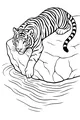 Free Tiger Coloring Page - Lazy Big Cat By The Water (Printable PDF)