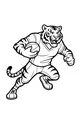 Free Tiger Coloring Page - Cartoon Football Player Running (Printable PDF)