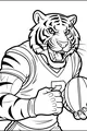 Free Tiger Coloring Page - Muscular Football Mascot Tiger (Printable PDF)