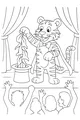 Free Tiger Coloring Page - Magician On Stage With Kids (Printable PDF)