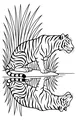 Free Tiger Coloring Page - Crouching by Pond With Reflection (Printable PDF)