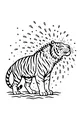 Free Tiger Coloring Page - Shaking Off Water (Printable PDF)