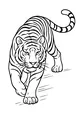 Free Tiger Coloring Page - Striped Jungle King Walking Forward (Printable PDF)