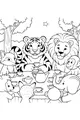 Free Tiger Coloring Page - Forest Tea Party With Animal Friends (Printable PDF)