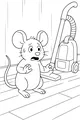 Free Mouse Coloring Page - Surprised Max Meets the Vacuum (Printable PDF)