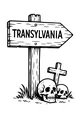 Free Halloween Signpost Coloring Page - Spooky Transylvania Trail (Printable PDF)
