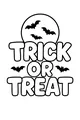 Free Trick or Treat Bats Coloring Page - Full Moon Halloween Night (Printable PDF)
