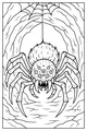 Free Monster Spider Coloring Page - Cave Tunnel Web Creature (Printable PDF)