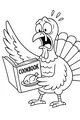 Free Thanksgiving Turkey Coloring Page - Funny Shocked Chef Scene (Printable PDF)