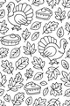 Free Thanksgiving Turkey Coloring Page - Pumpkin Pie Pattern (Printable PDF)