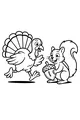 Free Thanksgiving Turkey Coloring Page - Turkey Trot to Squirrel with Giant Acorn (Printable PDF)