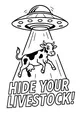 Free UFO Cow Abduction Coloring Page - Funny Farm Tractor Beam (Printable PDF)