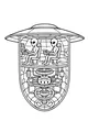 Free UFO Coloring Page - Alien Cockpit Cutaway Scene (Printable PDF)
