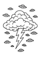 Free UFOs Coloring Page - Lightning Storm Parade in the Sky (Printable PDF)