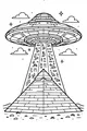 Free UFO Coloring Page - Spaceship Over Egyptian Pyramid (Printable PDF)