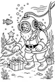 Free Santa Claus Coloring Page - Underwater Christmas Tree Scene (Printable PDF)