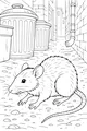 Free Rat Coloring Page - Curious Alley Explorer in the City (Printable PDF)