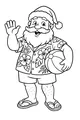 Free Santa Coloring Page - Tropical Beach Vacation Santa (Printable PDF)