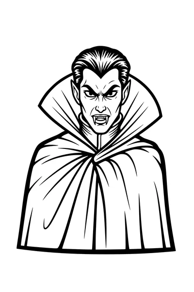 Free Vampire Coloring Page - Classic Big-Collar Portrait (Printable PDF)