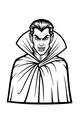 Free Vampire Coloring Page - Classic Big-Collar Portrait (Printable PDF)