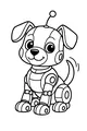 Free Robot Puppy Coloring Page - Smiling Robo Dog With Wagging Tail (Printable PDF)