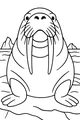 Free Walrus Coloring Page - Big Whiskers on Arctic Ice (Printable PDF)