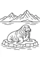 Free Walrus Coloring Page - Big Tusky Walrus on an Icy Island (Printable PDF)