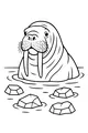 Free Walrus Coloring Page - Tusky Friend in Icy Waters (Printable PDF)