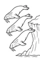 Free Walrus Coloring Page - Three Walrus Friends Sliding Into the Ocean (Printable PDF)