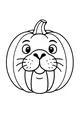 Free Walrus Coloring Page - Pumpkin-Headed Walrus Face (Printable PDF)