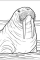 Free Walrus Coloring Page - Big Tusks by the Dock (Printable PDF)