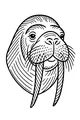 Free Walrus Coloring Page - Close-Up Arctic Face With Tusks (Printable PDF)