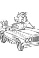Free Warthog Coloring Page - Cool Convertible Cruise (Printable PDF)