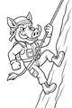 Free Warthog Coloring Page - Cartoon Rock Climber with Helmet (Printable PDF)