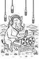 Free Warthog Coloring Page - Singing With Headphones in the Savanna (Printable PDF)