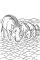 Free Warthog Coloring Page - Family at Muddy Waterhole (Printable PDF)