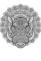 Free Warthog Coloring Page - Intricate Floral Mandala Design (Printable PDF)