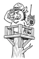 Free Warthog Coloring Page - Forest Firefighter Lookout (Printable PDF)