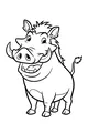Free Warthog Coloring Page - Smiling Cartoon Safari Friend (Printable PDF)