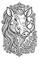 Free Warthog Coloring Page - Majestic Head With Curved Tusks (Printable PDF)