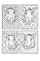 Free Warthog Coloring Page - Funny Cartoon Faces With Polka Dots (Printable PDF)