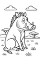 Free Warthog Coloring Page - Cute Warthog on the Savannah (Printable PDF)