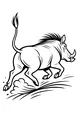 Free Warthog Coloring Page - Running Warthog Raising Dust (Printable PDF)