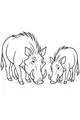 Free Warthog Coloring Page - Mother and Son Sniffing the Ground (Printable PDF)