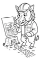 Free Warthog Coloring Page - Builder Warthog With Tunnel Plans (Printable PDF)