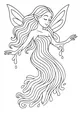 Free Fairy Coloring Page - Water-Wing Fairy Floating Peacefully (Printable PDF)