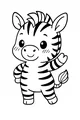 Free Zebra Coloring Page - Cute Cartoon Zebra Waving (Printable PDF)