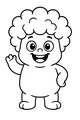Free Friendly Fluffy-Haired Monster Coloring Page - Waving Cartoon Creature (Printable PDF)