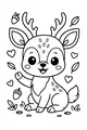 Free Deer Coloring Page - Cute Fawn Waving in the Forest (Printable PDF)