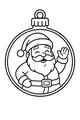 Free Santa Ornament Coloring Page - Jolly Waving Bauble Scene (Printable PDF)